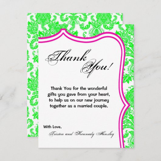 EBENE 4x5 danken Ihnen, grüne Dankeskarte (Vorne/Hinten)