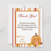 EBENE 4x5 danken Ihnen, Herbst-Fall-Kürbis-Baby zu Dankeskarte (Vorderseite)