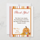 EBENE 4x5 danken Ihnen, Herbst-Fall-Kürbis-Baby zu Dankeskarte (Vorderseite)