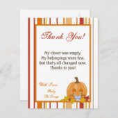 EBENE 4x5 danken Ihnen, Herbst-Fall-Kürbis-Baby zu Dankeskarte (Vorne/Hinten)