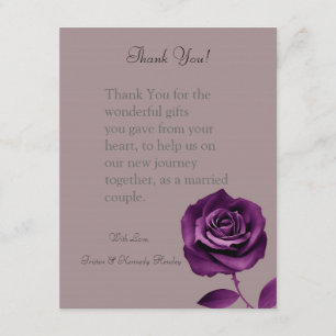 EBENE 4x5 danken Ihnen, lila Rose zu kardieren Dankeskarte