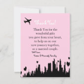 EBENE 4x5 danken Ihnen, rosa Stadt-Linie zu Dankeskarte (Vorderseite)