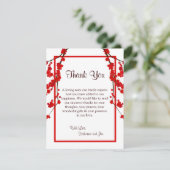 EBENE 4x5 danken Ihnen, rote Kirschblüte zu Dankeskarte (Stehend Vorderseite)
