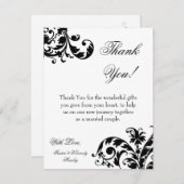 EBENE 4x5 danken Ihnen, Schwarz-weißes Dankeskarte (Vorne/Hinten)