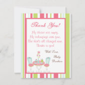 EBENE 4x5 danken Ihnen, Tee-Party-Rosa-Pastellfluß Dankeskarte (Vorderseite)