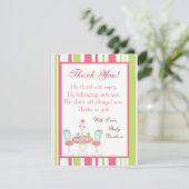 EBENE 4x5 danken Ihnen, Tee-Party-Rosa-Pastellfluß Dankeskarte (Stehend Vorderseite)