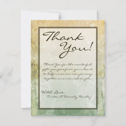 EBENE 4x5 danken Ihnen, Vintage Blumenantike zu Dankeskarte (Vorderseite)