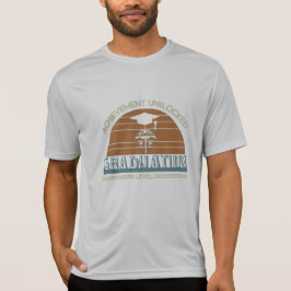 Ebene nach oben: Abschluss erreicht ungesicherten T-Shirt