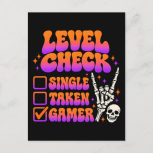 Ebenen-Check-Gamer-Humor für Gaming-Fans Postkarte