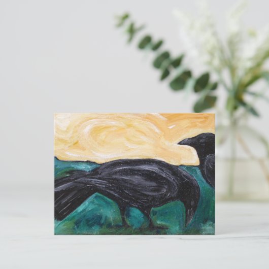 Ebenen Crows Postkarte (Stehend Vorderseite)