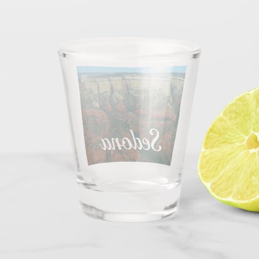 Ebenen der Roten Felsen in Sedona Arizona Schnapsglas (Rückseite)