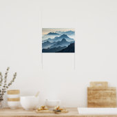 Ebenen der Stille: Foggy Mountains at Dawn Poster (Küche)