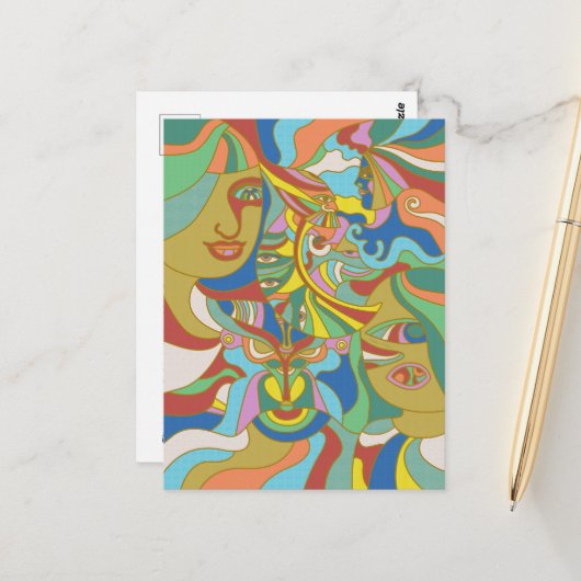 Ebenen der Transformation Postkarte (Vorderseite/Rückseite Beispiel)