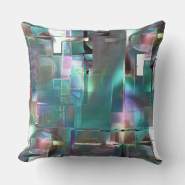 Ebenen des Farbverlaufs grün bis bunt in hellen Ne Kissen