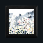Ebenen Garten - Aquarellfarben - Blume Erinnerungskiste<br><div class="desc">Ebenen Garten II von Grace Popp. Der Garten ist mit Aquarellfarben-Blume in primär Grau und Blues gestaltet.</div>