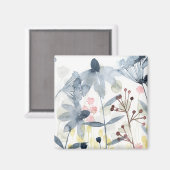 Ebenen Garten - Aquarellfarben - Blume Magnet (Vorderseite/Rückseite)