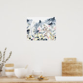 Ebenen Garten - Aquarellfarben - Blume Poster (Küche)