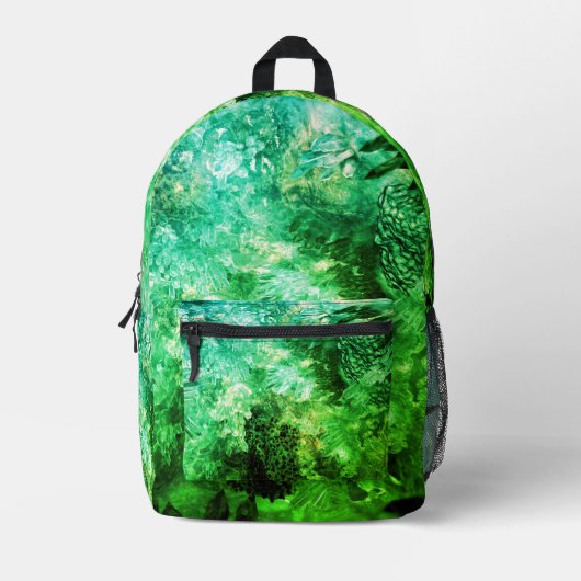 Ebenen grüner Kristalle Bedruckter Rucksack (Vorderseite)