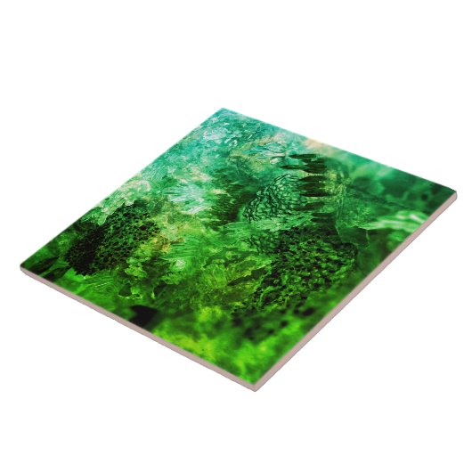 Ebenen grüner Kristalle Fliese (Seite)