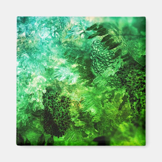 Ebenen grüner Kristalle Magnet (Vorne)