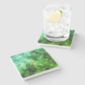 Ebenen grüner Kristalle Steinuntersetzer (Seitenansicht)