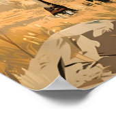 Ebenen Majestät: Vintage Bison Illustration Poster (Ecke)