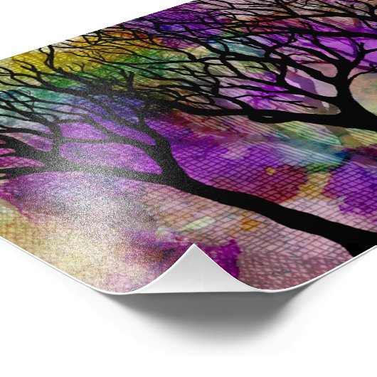 Ebenen von Bäumen auf dem Mikrohintergrund Fotodruck (Ecke)