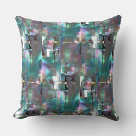 Ebenen von Gradienten, grünen Formen und farbigen  Kissen