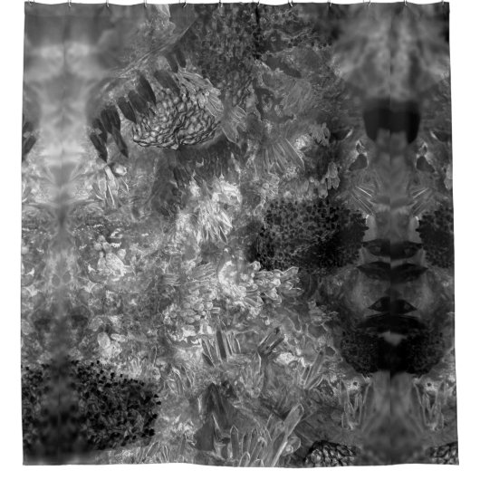 Ebenen von Kristallen grau Duschvorhang (Vorderseite)