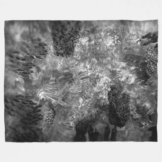 Ebenen von Kristallen grau Fleecedecke (Vorderseite (Horizontal))