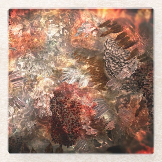 Ebenen von Kristallen mit rustikaler Färbung Glasuntersetzer (Vorderseite)