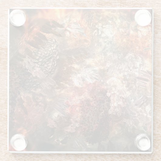 Ebenen von Kristallen mit rustikaler Färbung Glasuntersetzer (Rückseite)