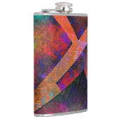 Ebenen von rustikalen farbigen Bildern ungleichmäß Flachmann (Rechts)