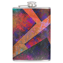 Ebenen von rustikalen farbigen Bildern ungleichmäß Flachmann