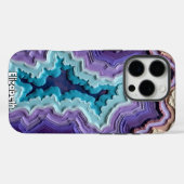 Ebenenblau, Lila und Creme Abstrakt Case-Mate iPhone Hülle (Rückseite (Horizontal))