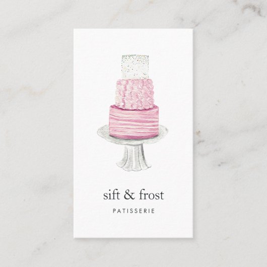 Ebenenkuchen | Vertikal Visitenkarte (Vorderseite)