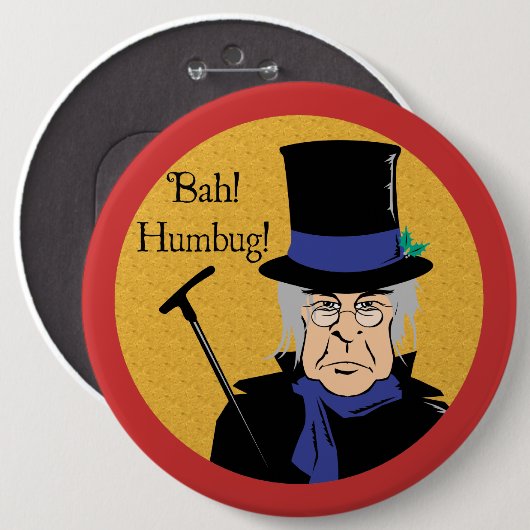 Ebenezer Scrooge Bah! Humbug! Button (Vorne & Hinten)