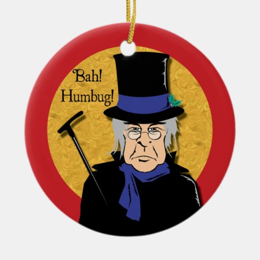 Ebenezer Scrooge Bah! Humbug! Keramik Ornament (Vorne)