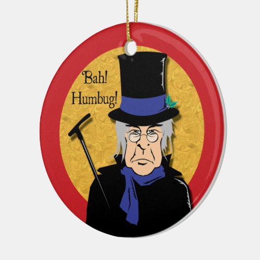 Ebenezer Scrooge Bah! Humbug! Keramik Ornament (Links)