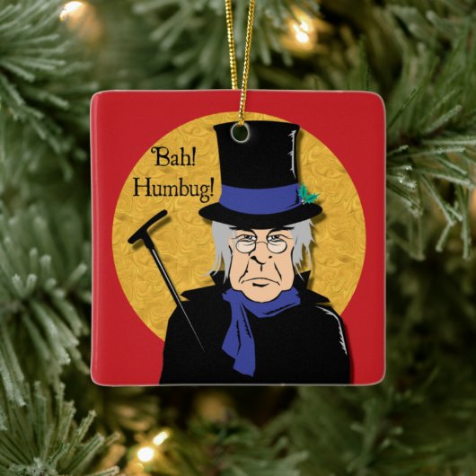 Ebenezer Scrooge Bah! Humbug! Keramikornament (Baum)