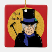 Ebenezer Scrooge Bah! Humbug! Keramikornament (Rückseite)