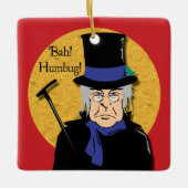 Ebenezer Scrooge Bah! Humbug! Keramikornament (Vorderseite)