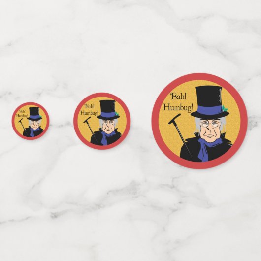 Ebenezer Scrooge Bah! Humbug! Konfetti (Rückseiten)