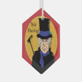 Ebenezer Scrooge Bah! Humbug! Metallverzierung Ornament Aus Glas (Vorderseite Rechts)