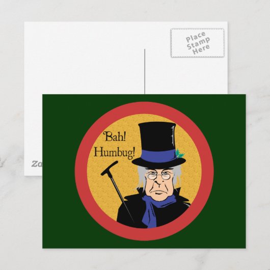 Ebenezer Scrooge Bah! Humbug! Postkarte (Vorne/Hinten)