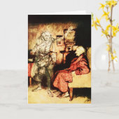 Ebenezer Scrooge Christmas Carol Vintag Karte (Gelbe Blume)