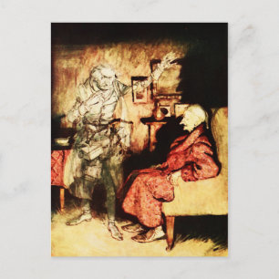 Ebenezer Scrooge Christmas Carol Vintag Postkarte