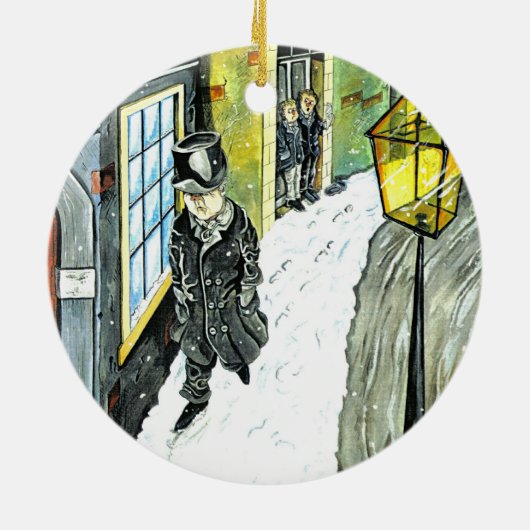 Ebenezer Scrooge Keramik Ornament (Hinten)