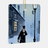 Ebenezer Scrooge Snowy Viktorianisch Street Keramikornament (Rechts)