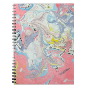 Ebenholz Ebru Wasser Marmorierung Pastell Herzform Notizblock